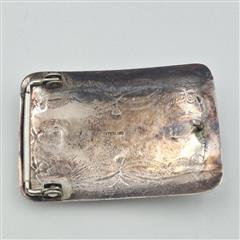 Vintage Sterling Silver Rectangular Concho Stamped Turquoise 1.5
